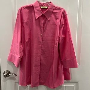 Eddie Bauer Wrinkle Resistant 3/4 Sleeve Pink Shirt Size 2X